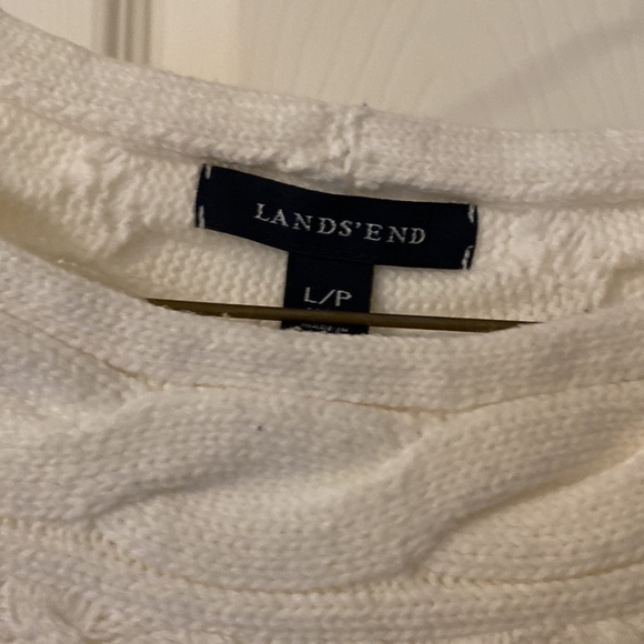 Lands End boat neck ivory 3/4 sleeve sweater - Picture 2 of 3